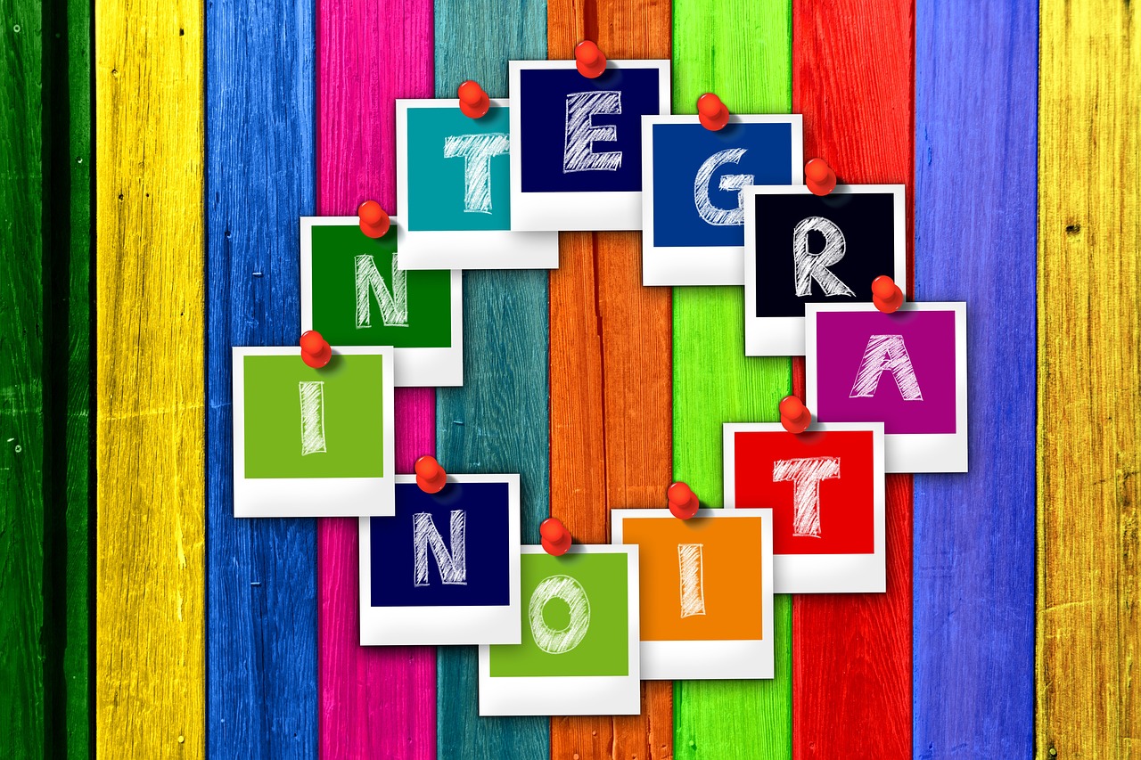 integration, migration, refugee, letters, polaroid, word, escape, believe, match, put together, arrows, multicoloured, board, writing, parts, share, integrate, integration, integration, integration, integration, integration, integrate